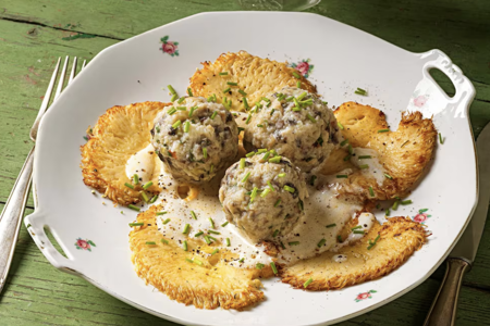 Gebratener Igelstachelbart mit Knoblauch & Kräutern